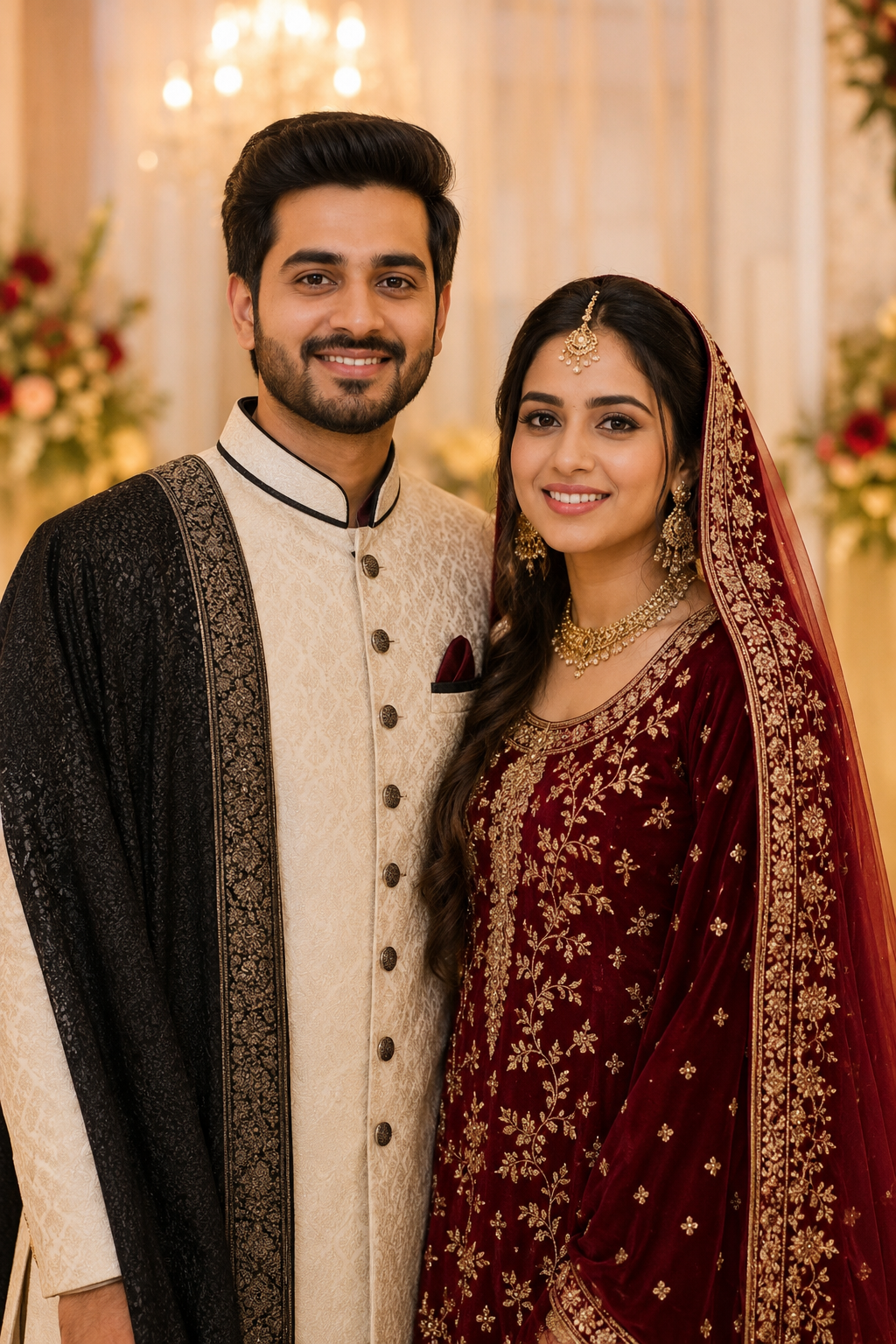 Fictional happy couple representing a success story